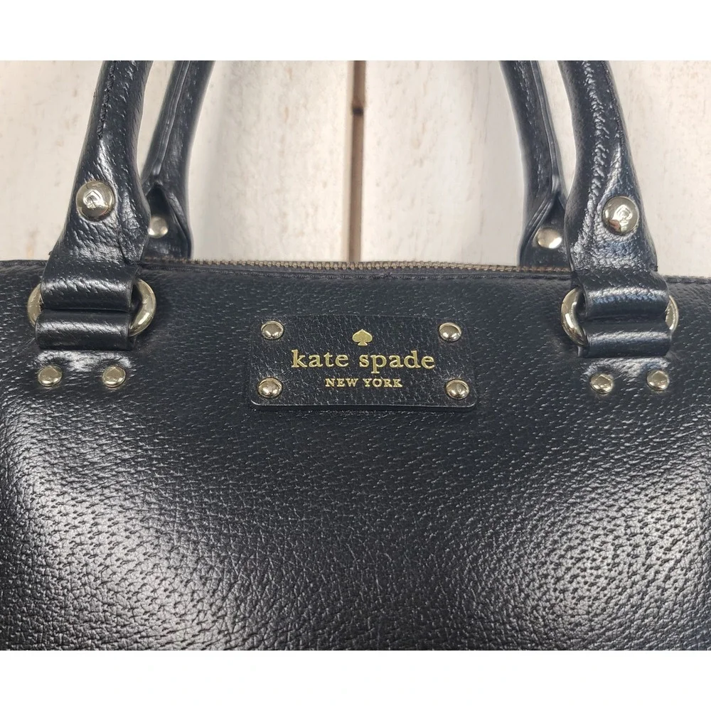 Kate Spade Wellesley Small RachelleBlack Leather Satchel BagChic Quiet Luxury